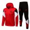 AC Milan Soccer Training Suit Jacket + Pants Hoodie Red Mens 2021/22