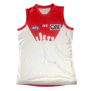 2021 Sydney Swans Home Rugby Soccer Training Singlet Jersey Mens [2020128081]