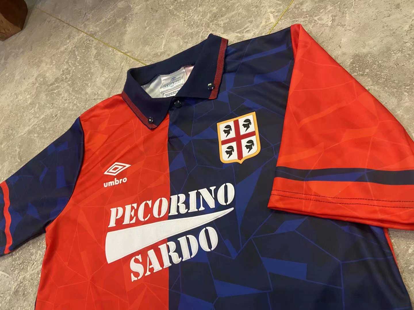 1991/92 Cagliari Calcio Retro Home Man Soccer Football Kit