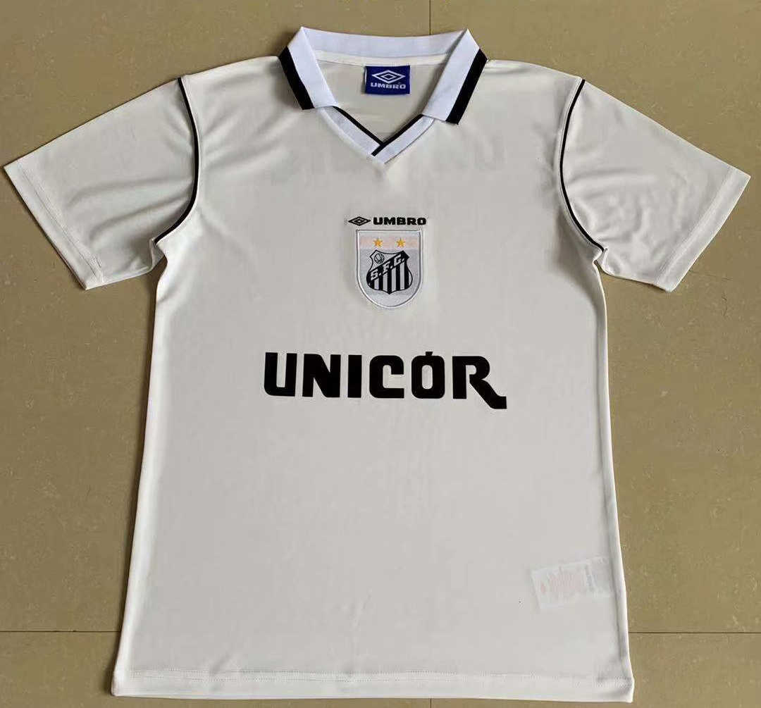 1999 Santos FC Retro Home Soccer Football Kit Man