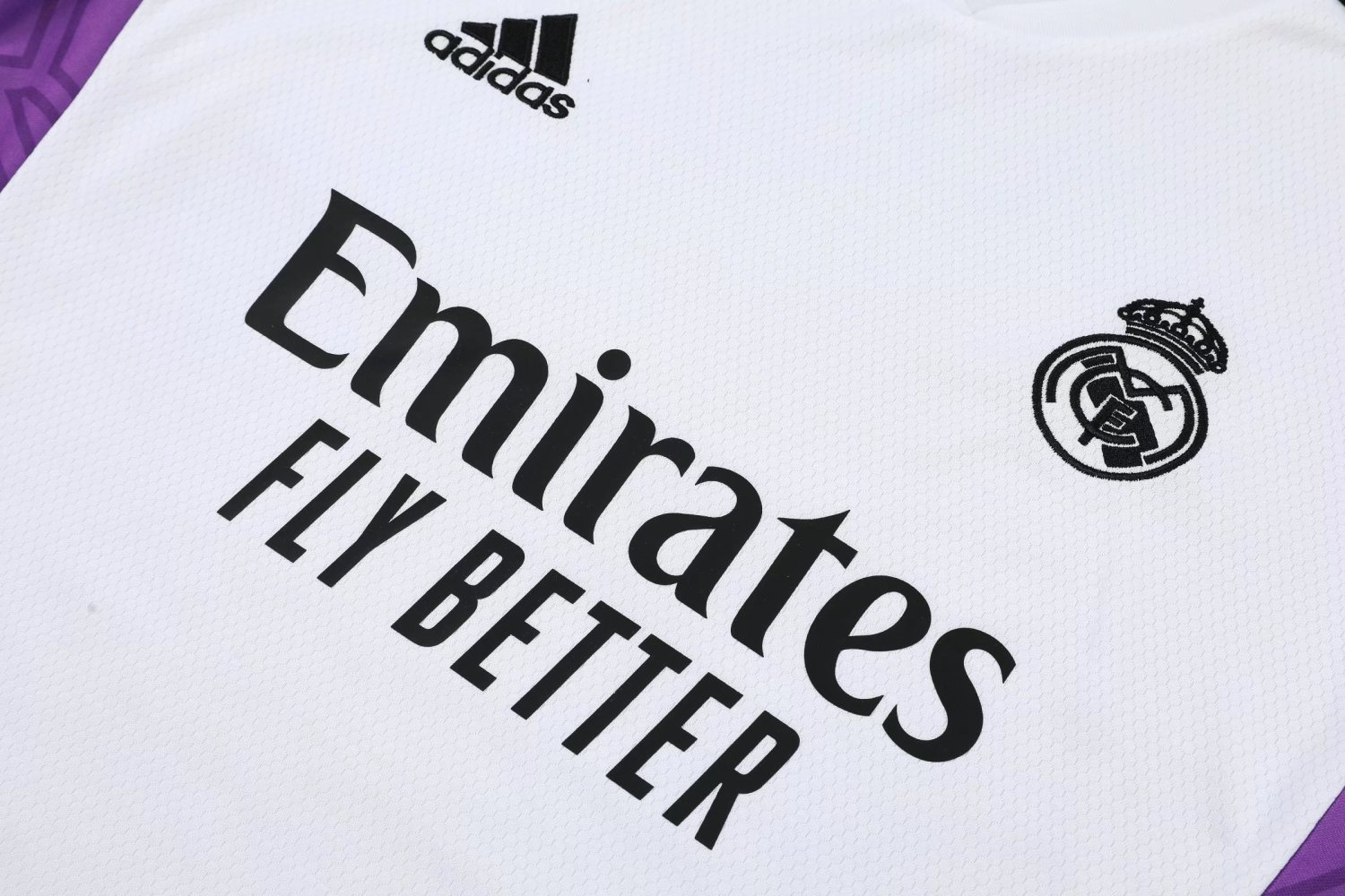 22-23 Real Madrid White Soccer Football Training Kit (Singlet + Shorts) Man