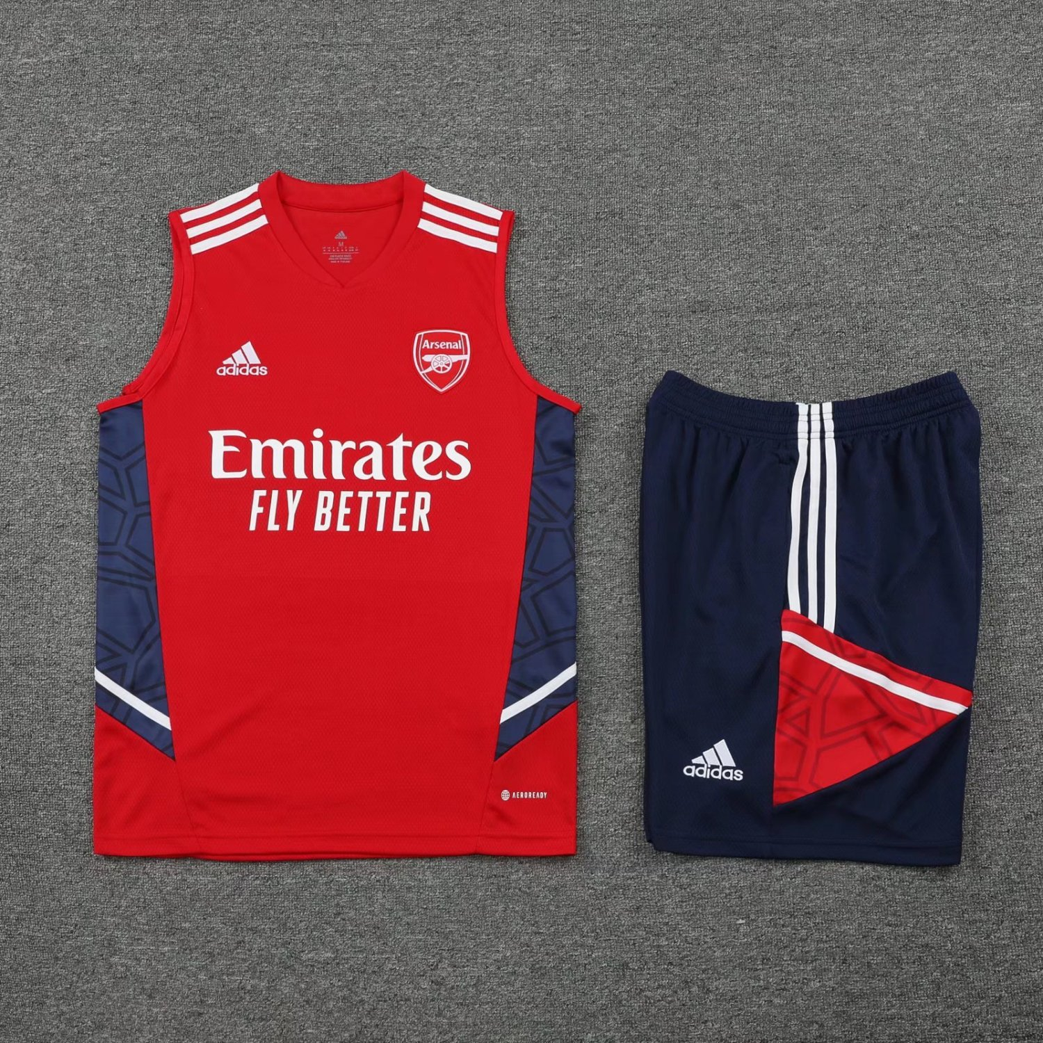 22-23 Arsenal Red Soccer Football Training Kit (Singlet + Shorts) Man