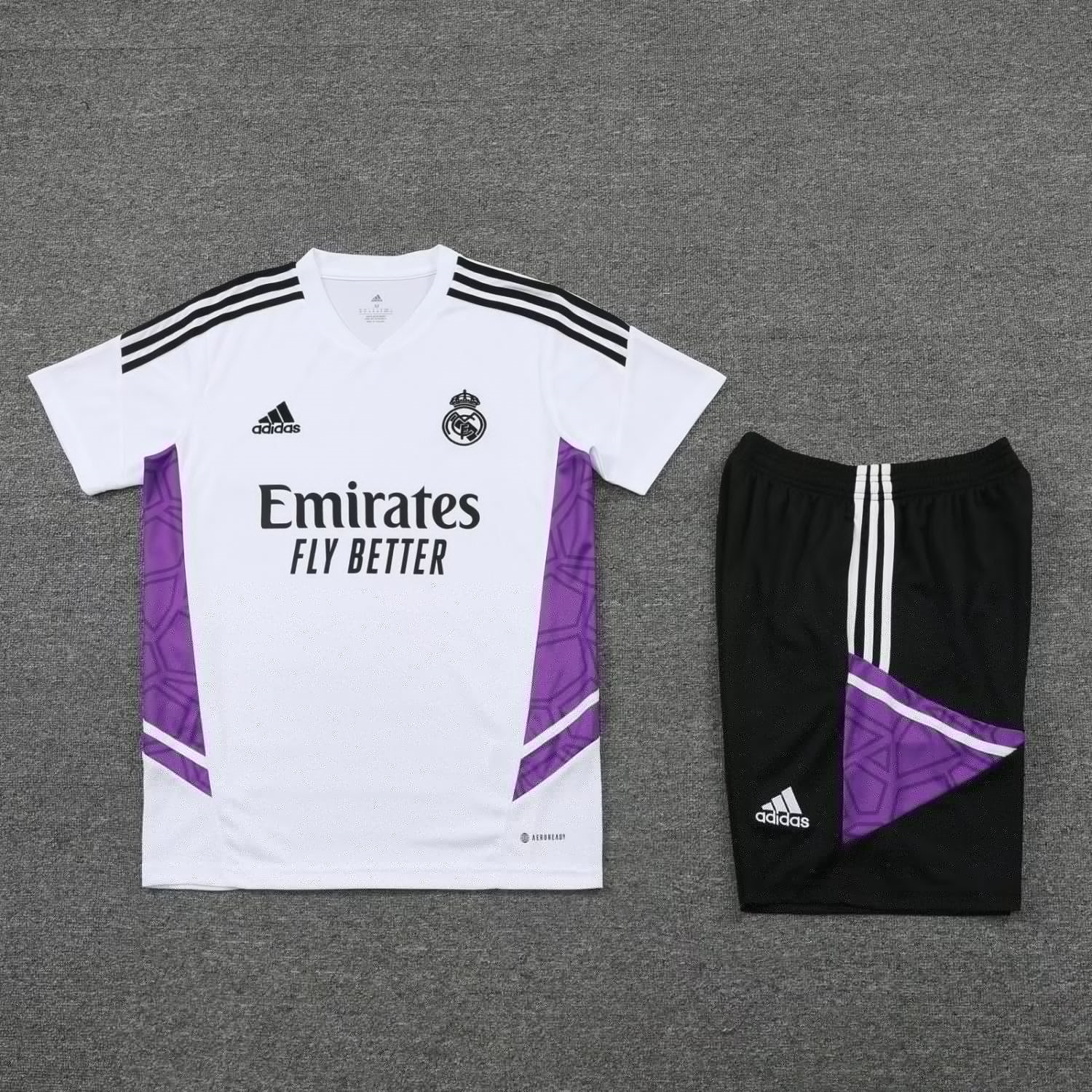 22-23 Real Madrid White Short Soccer Football Training Kit ( Top + Short ) Man